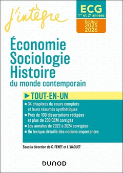 ECG 1 ET ECG 2 - Economie, Sociologie, Histoire du monde contemporain 2025-2026: Tout-en-un