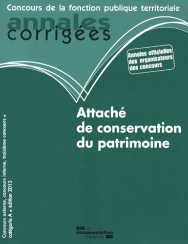 Attaché de conservation du patrimoine 2013 - Concours catégorie A