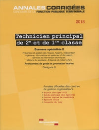 Technicien principal 2e et 1ere classe, 2015 - examens specialites ii