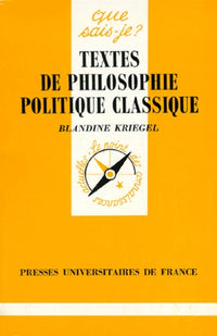 Textes de philosophie politique classique
