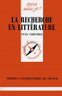 La recherche en littérature