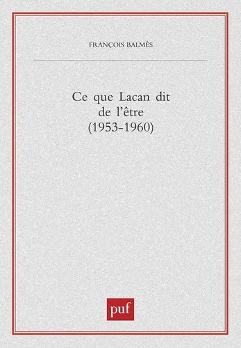 ce que lacan dit de l'être