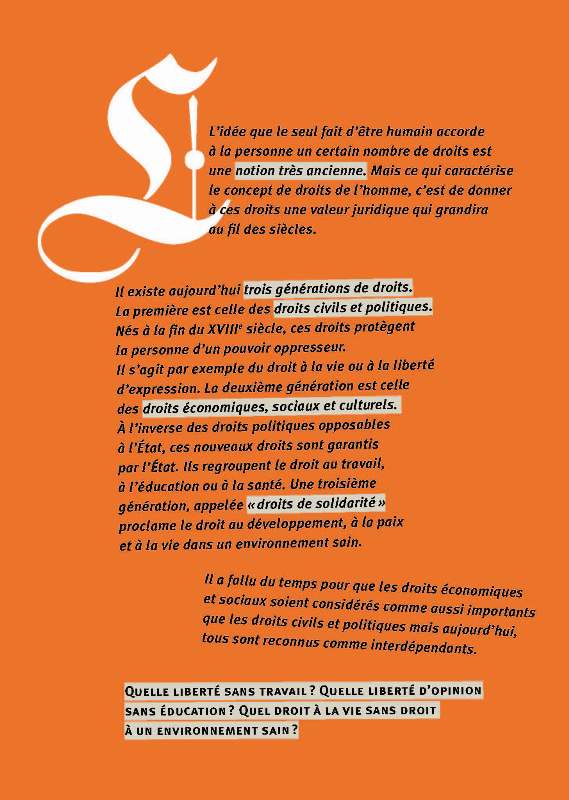 Les droits de l'homme