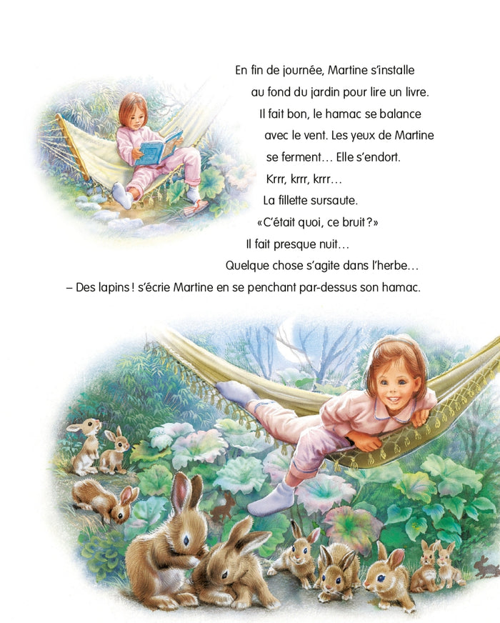 Martine et les lapins du jardin