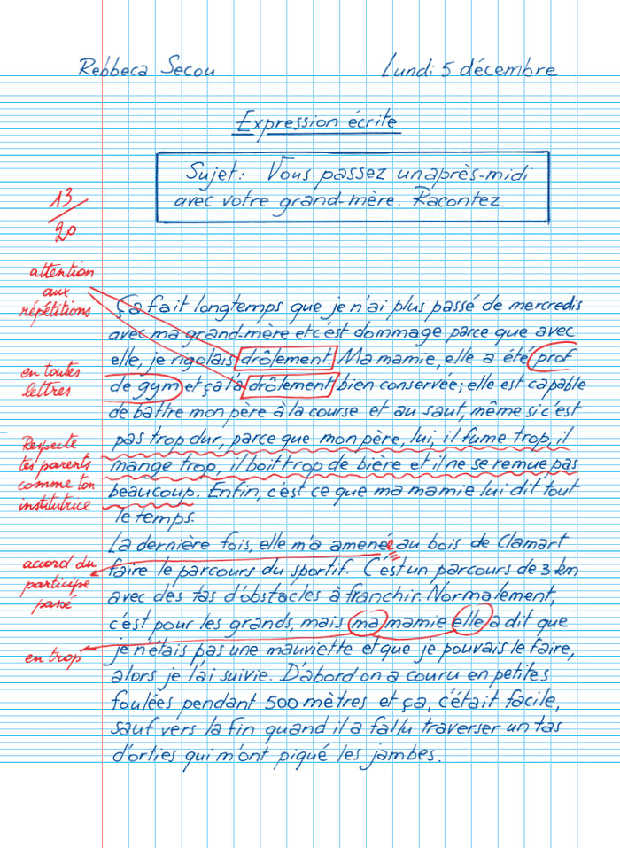 Qui a piqué les contrôles de français ?
