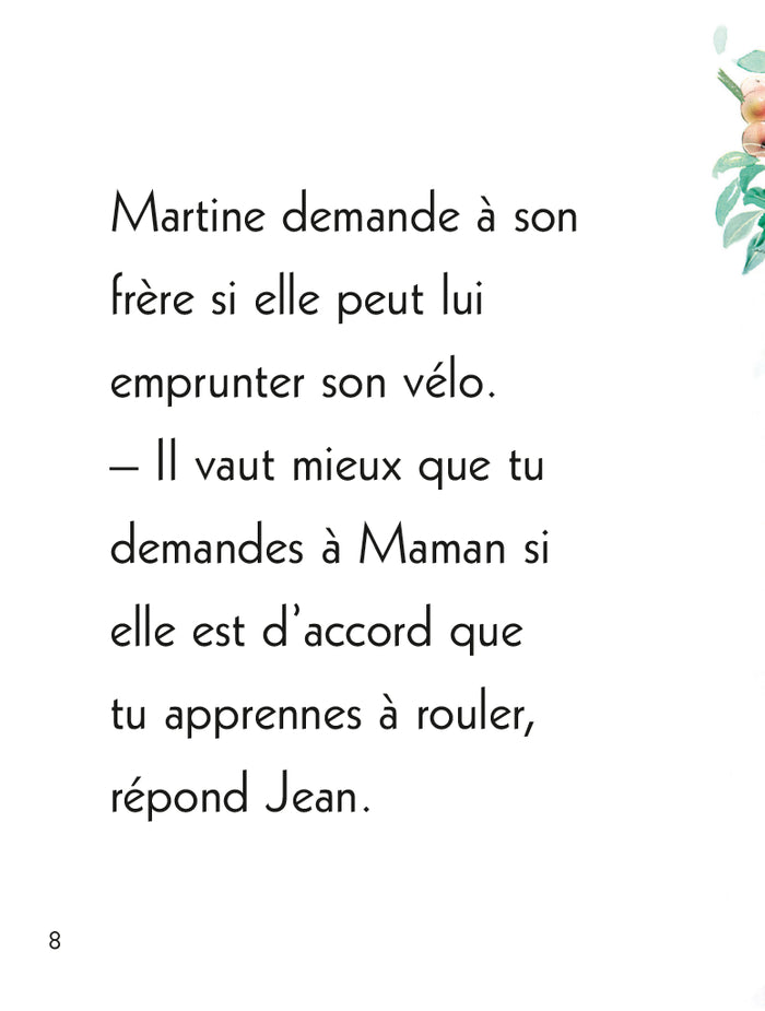 Martine fait du vélo