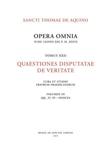 Quaestiones Disputatae De Veritate, Volume 3, Fascicule 1 et 2