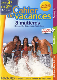 Cahier de vacances 3 matières de la 3e à la 2e