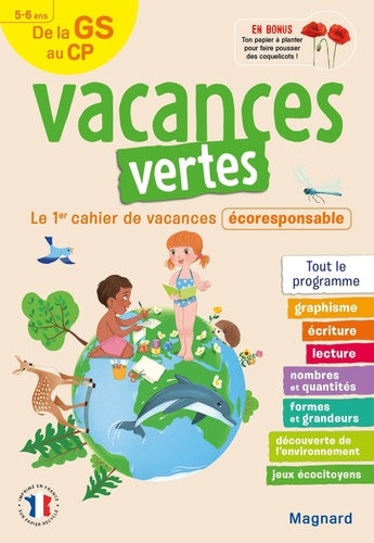 Cahier de vacances 2023, de la GS vers le CP 5-6 ans - Vacances vertes