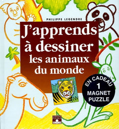 J'apprends à dessiner les animaux du monde: Avec un magnet puzzle