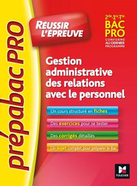 Réussir l'épreuve - Gestion administrative des relations avec le personnel