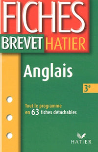 Fiches Brevet Hatier : Anglais, 3e