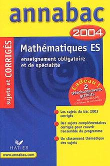 Annabac 2004 : Mathématiques, ES