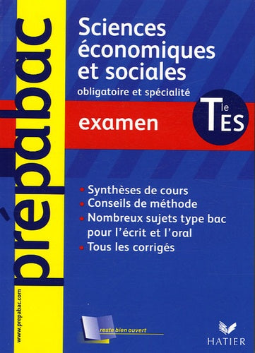 Sciences économiques et sociales Tle ES: Examen