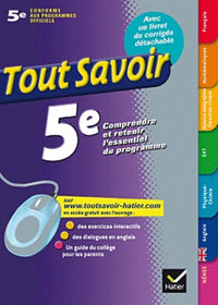 Toutes les matières 5e - Tout savoir: Ouvrage de révision et d'entraînement
