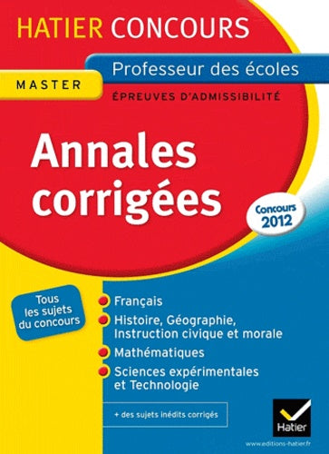 Annales corrigées 2012 Epreuves d'admissibilité