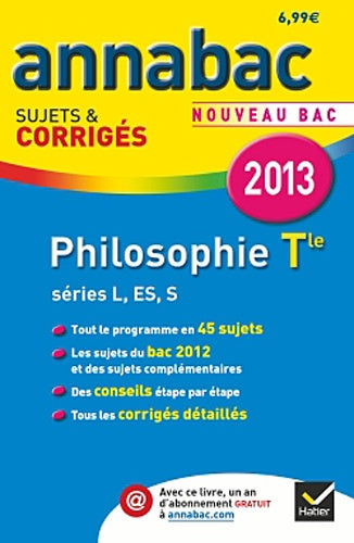 Annales Annabac 2013 Philosophie Tle L,ES,S