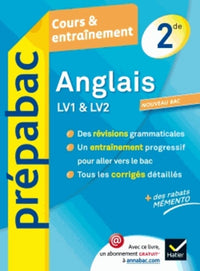 Anglais 2de LV1 et LV2 - Prépabac Cours & entraînement