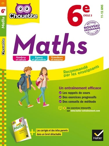 Maths 6e: cahier d'entraînement et de révision