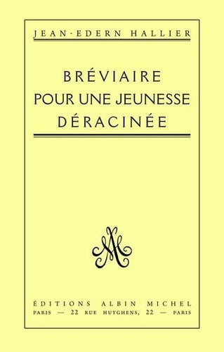 Bréviaire pour une jeunesse déracinée