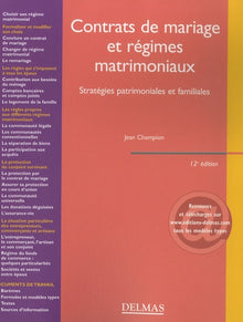Contrats de mariage et régimes matrimoniaux