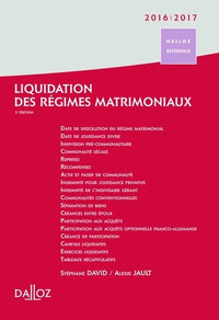 Liquidation des régimes matrimoniaux