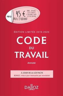 Code du travail annoté 2019-2020
