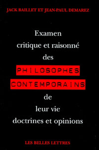Examen critique et raisonné des philosophes contemporains