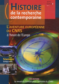 Histoire de la recherche contemporaine 2012 numéro 1