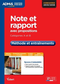 Note et rapport avec propositions - Catégories A et B - Méthode et entraînements