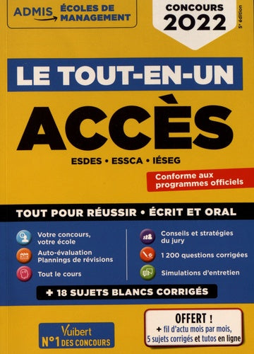 Le tout-en-un ACCES - 18 sujets blancs - Ecrits et oraux - Tutos offerts
