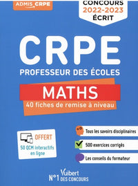 CRPE - Concours Professeur des écoles - Maths - 40 fiches de remise à niveau