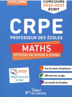 CRPE - Concours Professeur des écoles - Maths - 40 fiches de remise à niveau