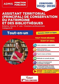 Concours Assistant territorial et Assistant principal de conservation du patrimoine et des bibliothèques - Catégorie B - Tout-en-un