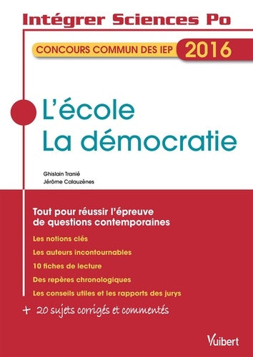 L'école, la démocratie - Concours commun des IEP 2016