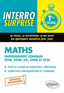 Mathématiques Tle technologique enseignement commun STHR, STI2D, STL, STMG et ST2S