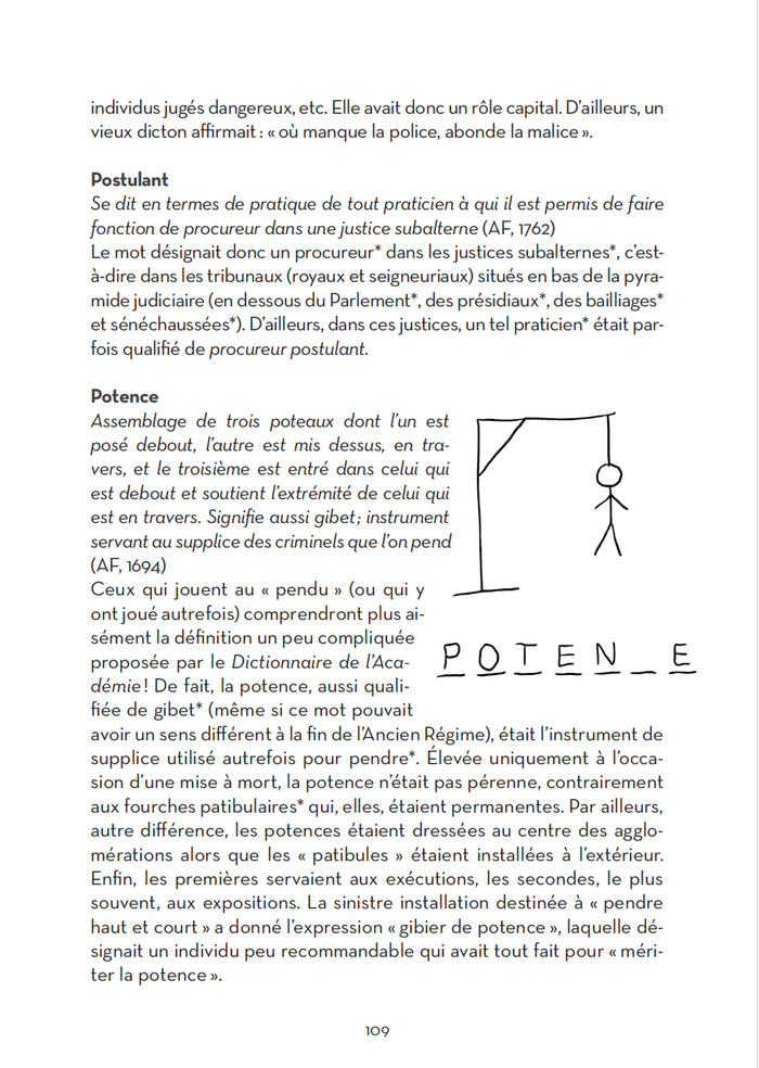 La justice d'hier : les mots, l'organisation