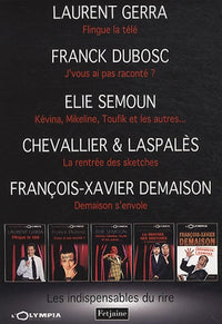 Les indispensables du rire: Coffret en 5 volumes, Laurent Gerra flingue la télé ; J'vous ai pas raconté ? ; Kévina, Mikeline, Toufik et les autres... ; La rentrée des sketches ; Demaison s'envole