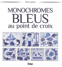 Monochromes bleus au point de croix