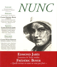 Nunc n°37 Dossier Edmond Jabès