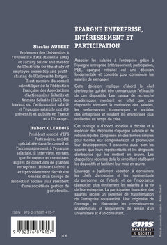 Épargne entreprise, intéressement et participation