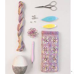 Frivolité avec des perles