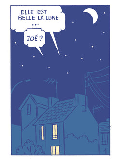 Deux enfants sur la lune