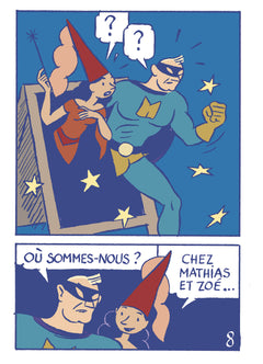 Deux enfants sur la lune