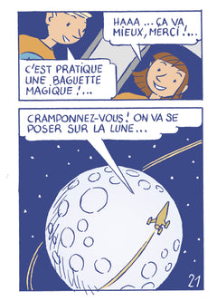 Deux enfants sur la lune