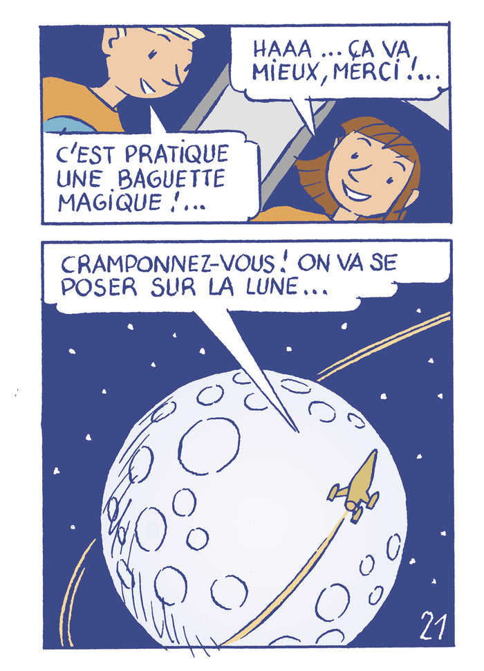 Deux enfants sur la lune