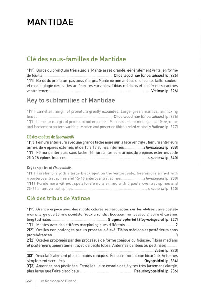 Les Mantodea de Guyane