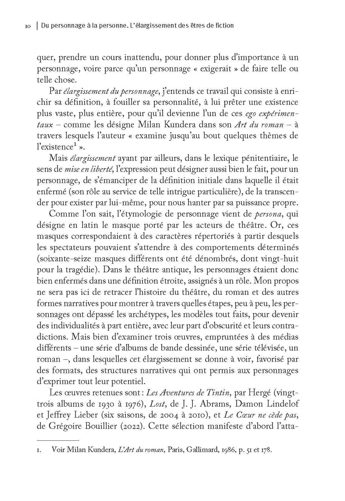 Du personnage à la personne