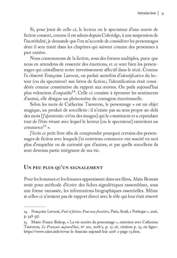 Du personnage à la personne