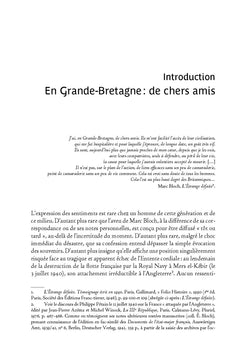 Marc Bloch et l'Angleterre